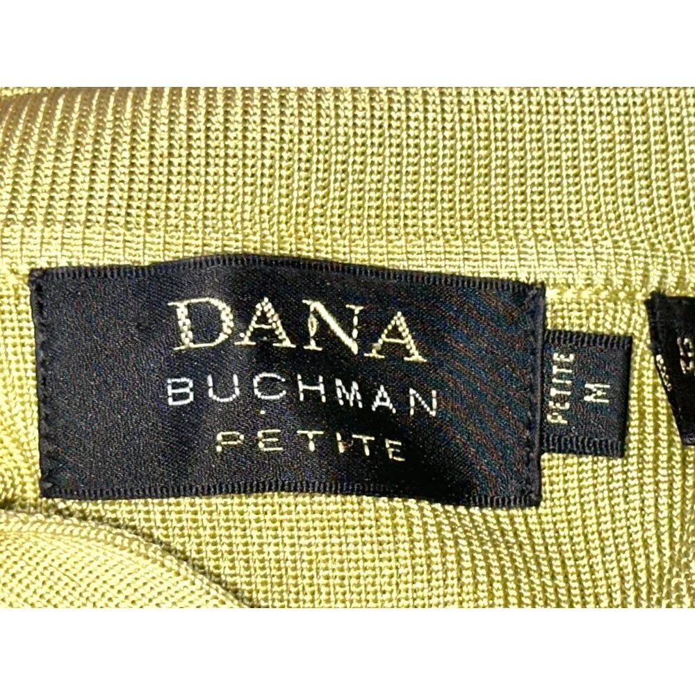 Dana Buchman Petite Medium Green All Silk Collared Sweater Quiet Luxury Chic Top - Picture 5 of 10